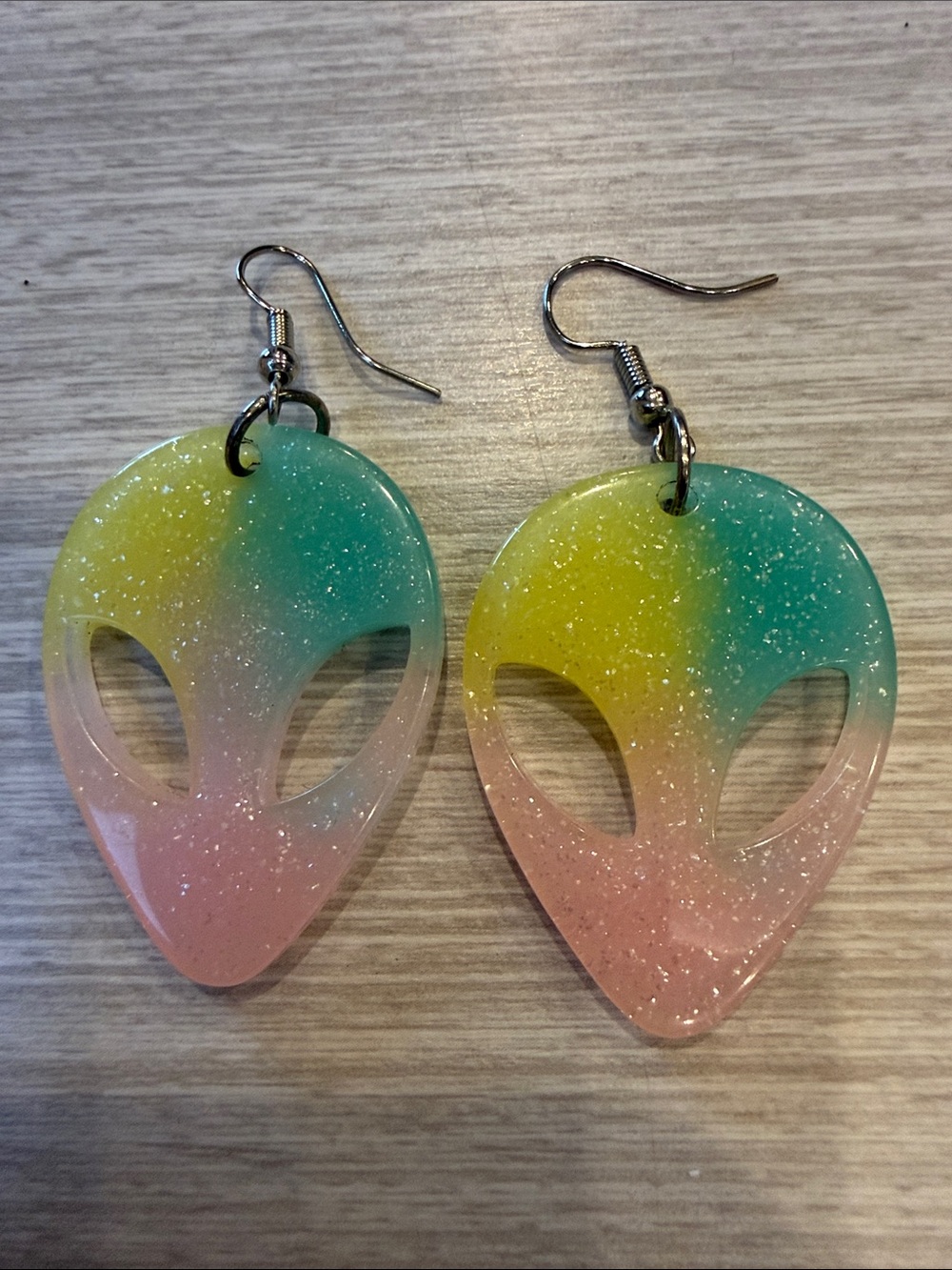 Rainbow Aliens Creepy Earrings